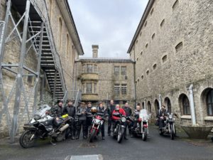 A group photo of the Motorcycle Action Group (MAG) at Shepton Mallet Prison on Saturday 11th February 2023.