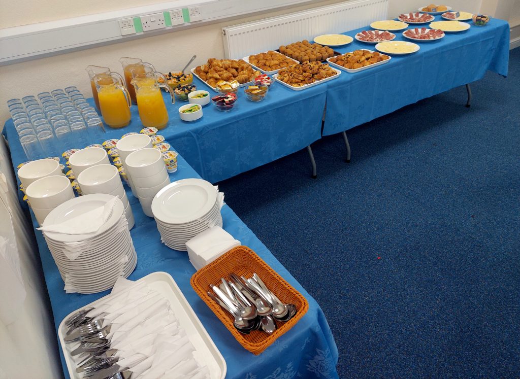 Shepton Mallet Prison Catering Facilities. A selection of Buffett Food.