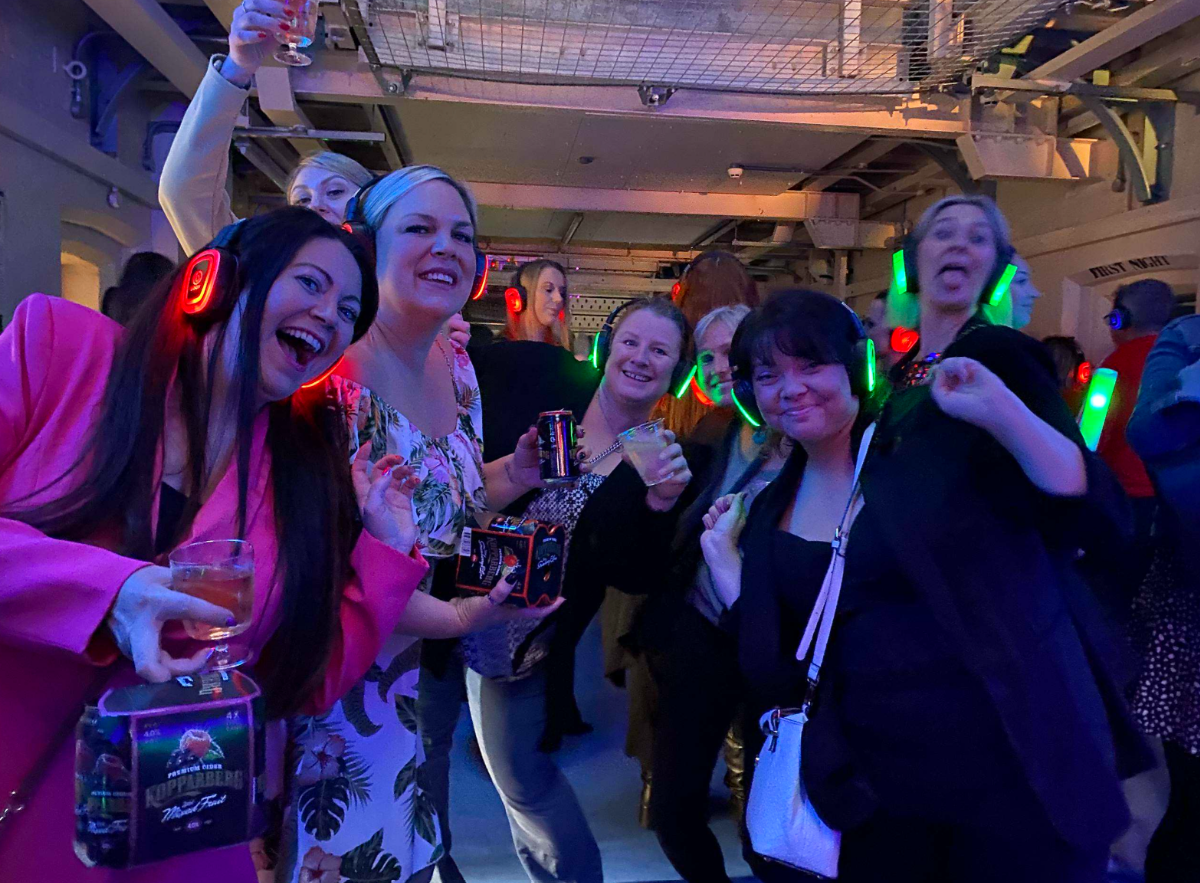 Silent Disco Shepton Mallet Prison: A night out behind bars for a group of ladies to enjoy dancing to great music, drinking, and having fun
